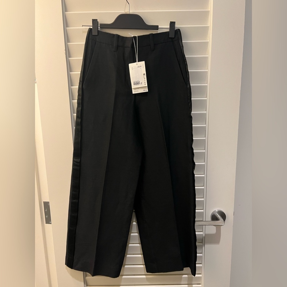 COS black cropped tuxedo pants
